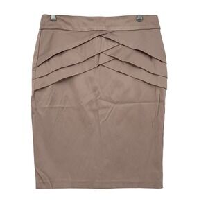 2B CLOTHING Mauve Pink Pleated Tiered Satin Pencil Skirt Size L